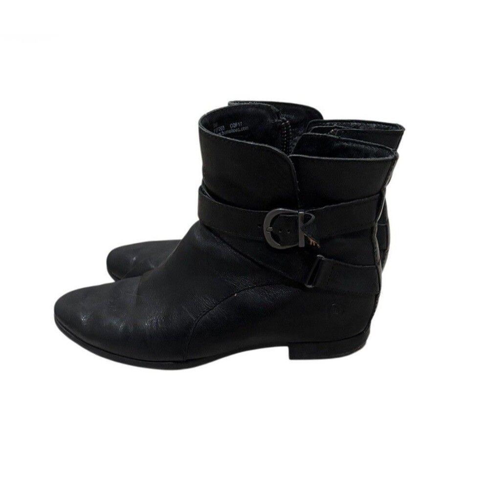 Born Womens Size 9M Black Soft Leather Moto Ankle Zip Easton